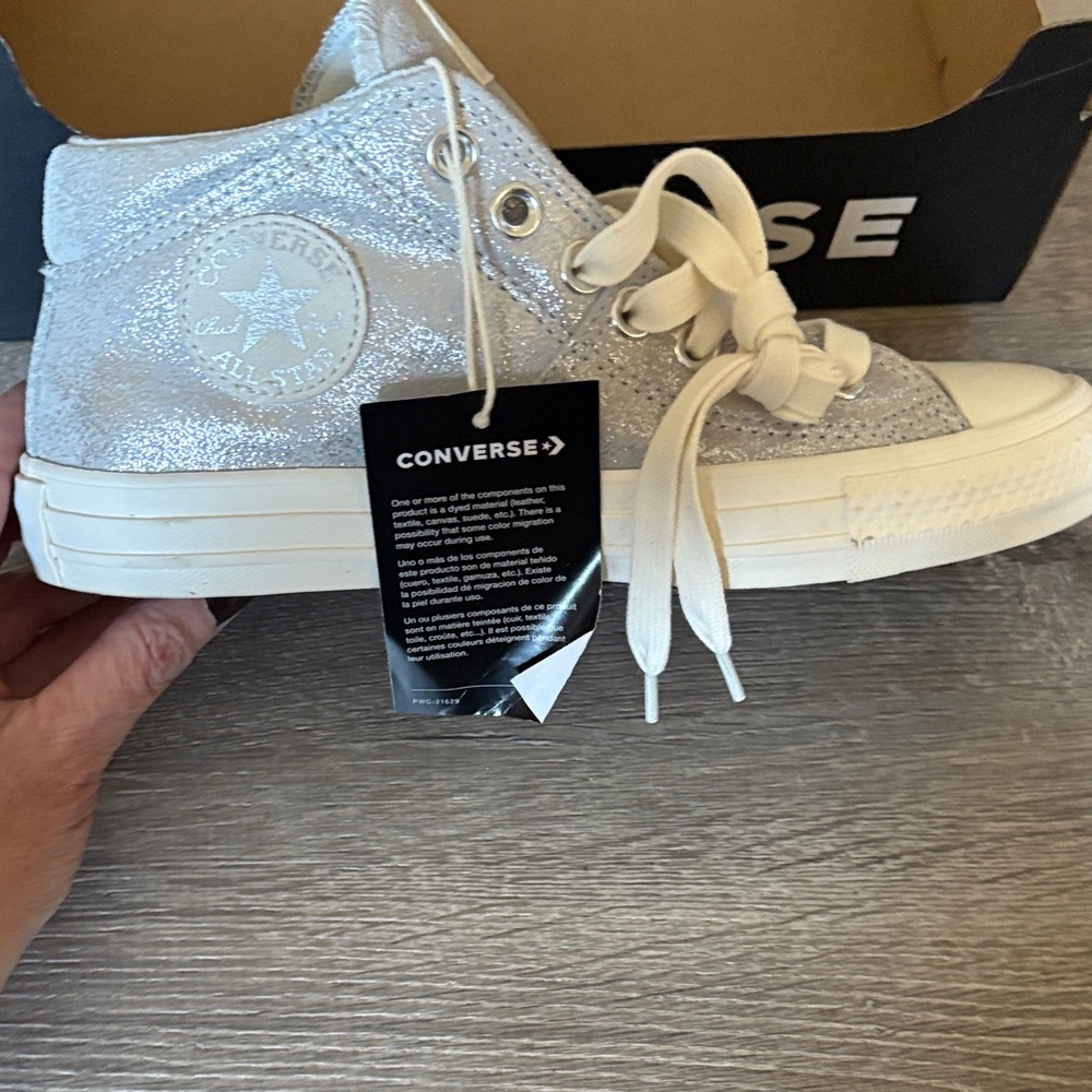 Converse Glittery Silver High-Tops